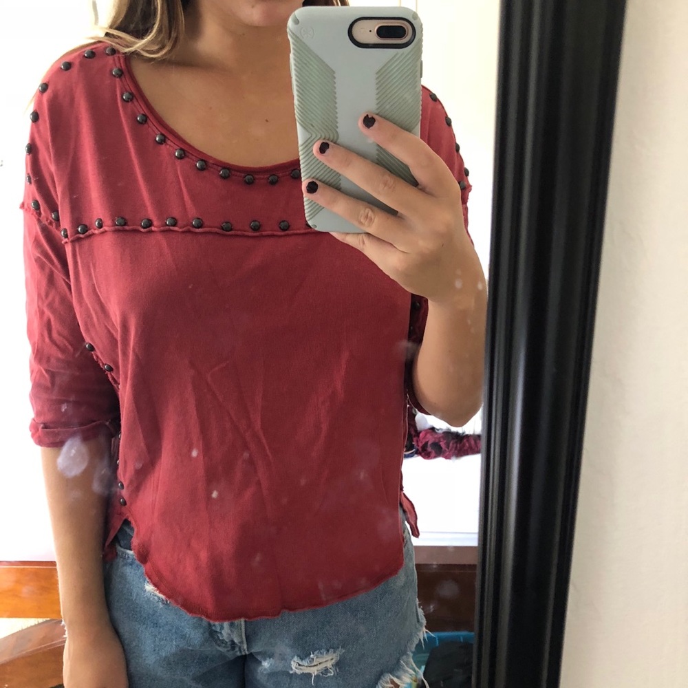 Free People Studded Blouse